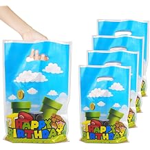 Super Bro Birthday Bags 30Pcs Cartoon Game Plastic Gift Bags | 30Pcs goodie candy gift bags game themed party favors birthday baby shower video game parties