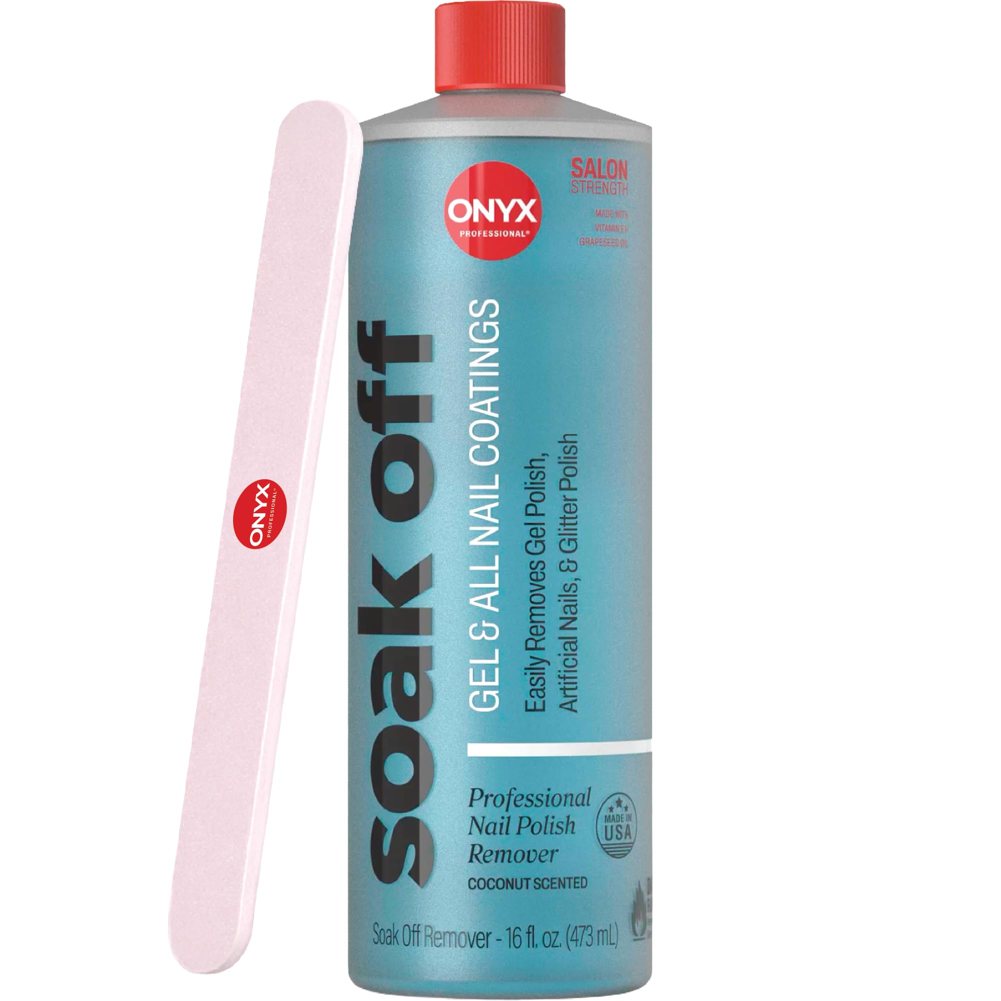 Onyx Professional Coconut Scented Nail Polish Remover with Nail File