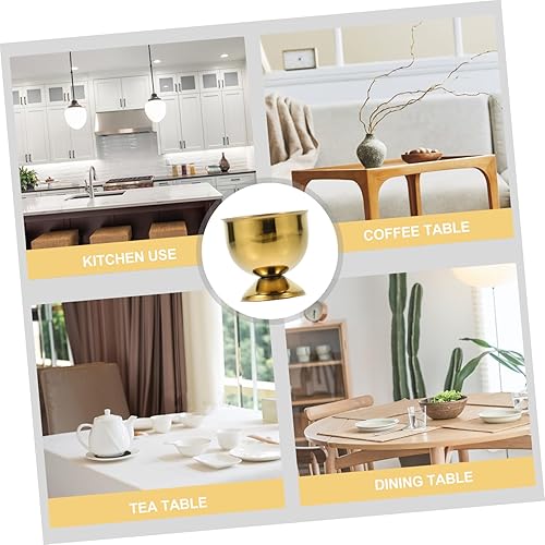 Miniatura 3 de DOITOOL Juego de 6 soportes de maquillaje para huevos, soporte para tazas de huevos hervidos dorados, bandeja de huevos de acero inoxidable,