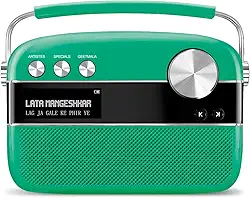 Saregama Carvaan Premium (Pop Color Range) Hindi - Reprodutor de música portátil com 5000 músicas pré-carregadas, FM/BT/AUX (verde floresta)