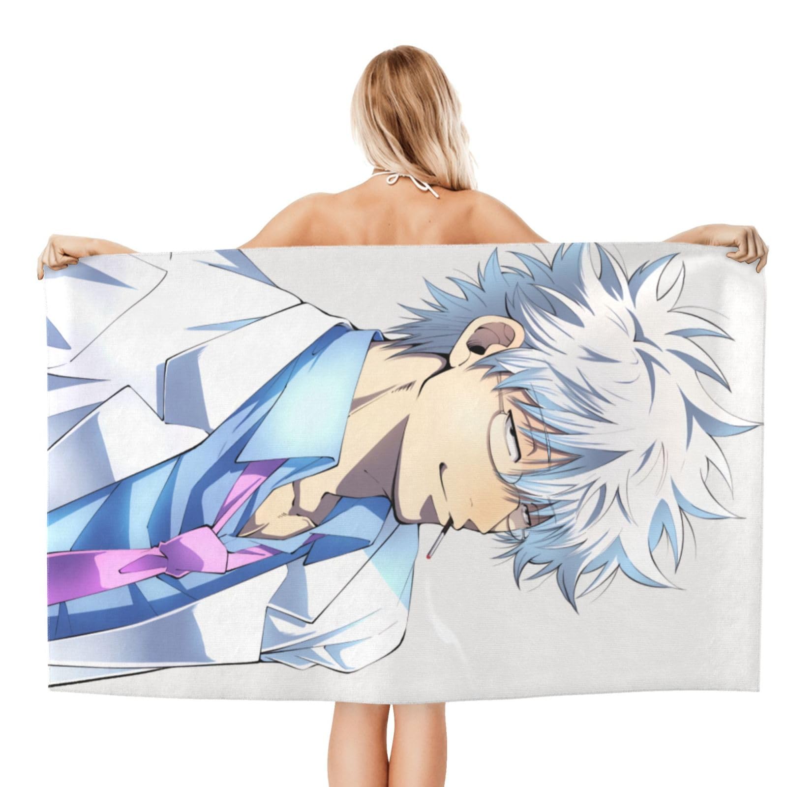 Amazon｜バスタオル 銀魂 坂田銀時 ビーチタオル 大判 肌に