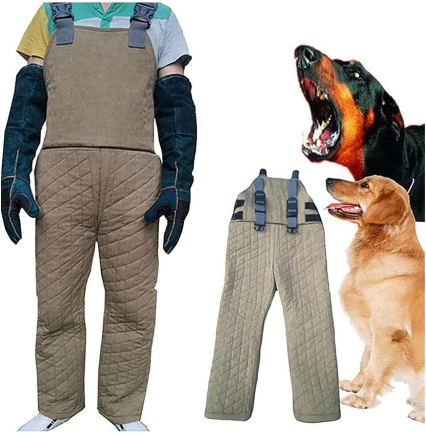 Professional Dog Bite Sleeves Suit, AntiDog Bite Snake Bite Jumpsuit Thickened AntiTear Bite Light and Flexible to Catch Stray Dogs(L)