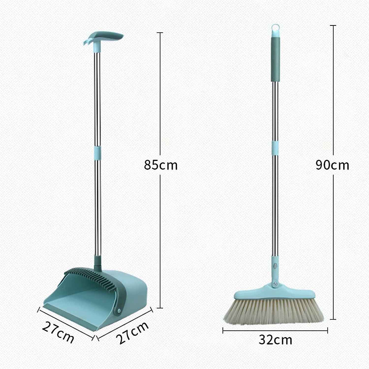 Aufrechtes Kehrschaufel- und Besen-Kombi-Set – Besen- und Kehrschaufel-Set for Zuhause – selbstreinigend mit Kehrschaufelzähnen, stehende Kehrschaufel for die Küche zu Hause, einfache Montage