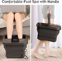 Vista 6 de Beinilai Spa para pies plegable, baño de pies con calor y masaje y chorros de burbujas, tina para remojar los pies con seis rodillos no motorizados