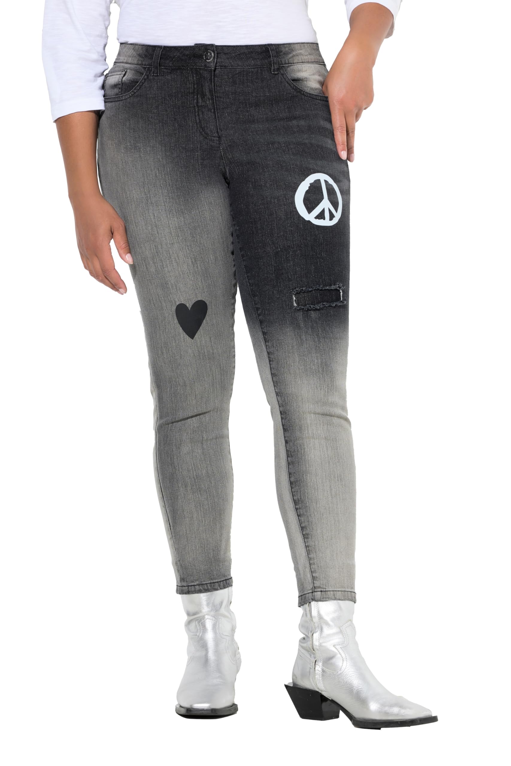 Angel of Style Damen große Größen Übergrößen Plus Size Skinny-Jeans, Slim Fit, Prints, Destroyed, 5-Pocket 845750