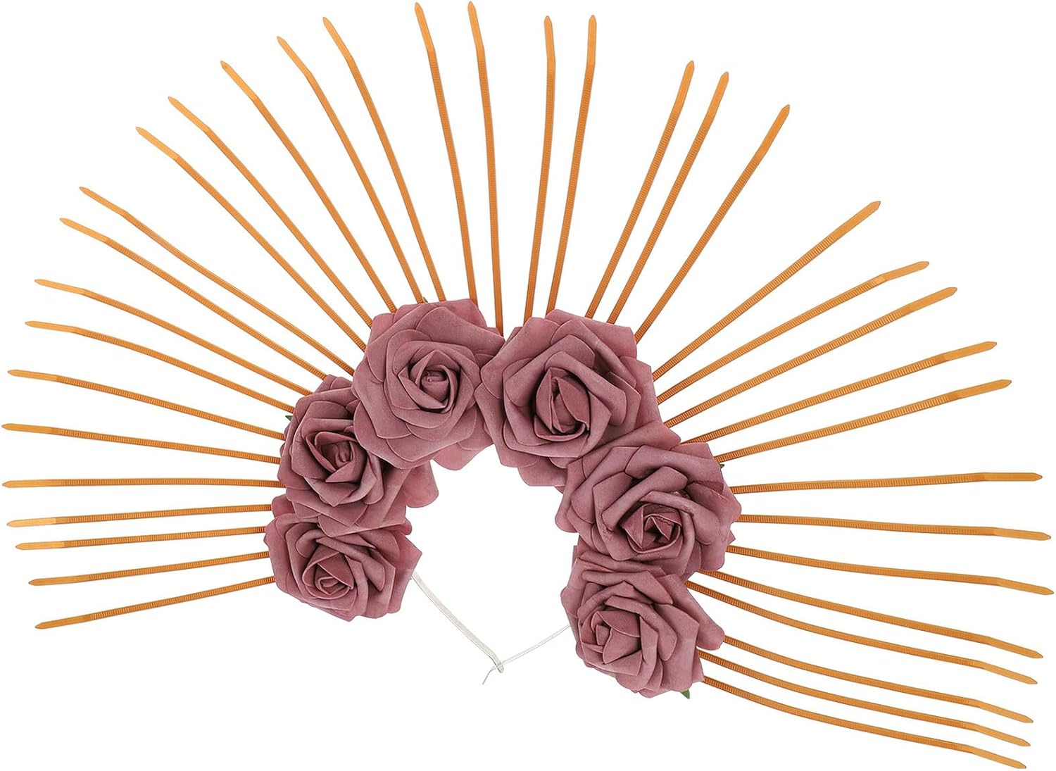 Operitacx Rose Flower Crown Headband Large Oversized Halloween Party Headpiece for Adult Women, Floral Halo Headdress with Exaggerated Big Rose for Costume and Carnival