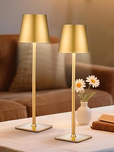 Miniatura 1 de Juego de lámparas de mesa inalámbricas de 2,6000 mAh, lámparas regulables + 3 colores recargables, lámpara inalámbrica, luz de mesa portátil e