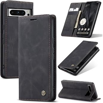 Azororo Mobile Phone Case for Google Pixel 8 Pro 5G Case, Premium Leather Flip Case, Magnetic Pocket Card Slot, Stand Functio