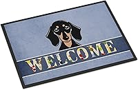 Vista 37 de Caroline's Treasures BB1449JMAT - Tapete de bienvenida de carlino negro, 24 x 36 pulgadas, tapete azul para puerta delantera, para interiores