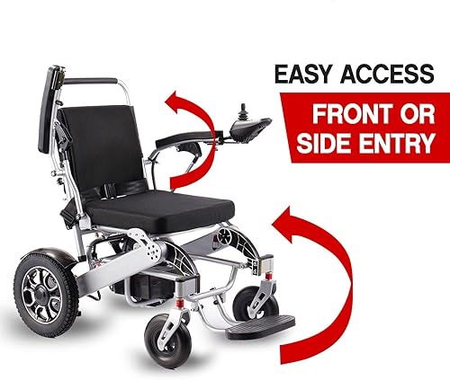 Miniatura 5 de Sillas de ruedas eléctricas para adultos  Resistente a la intemperie, plegable, resistente, doble motorizada, potente silla de ruedas eléctrica.