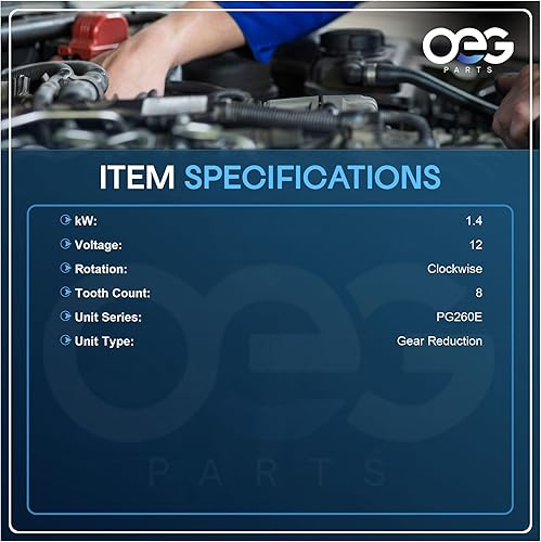 OEG Parts Nuevo arrancador compatible con carretillas elevadoras Hyundai Clark Daewoo CL1242718, 1242718, 8000340, 8000925, 36100-2CC00, D8000340,