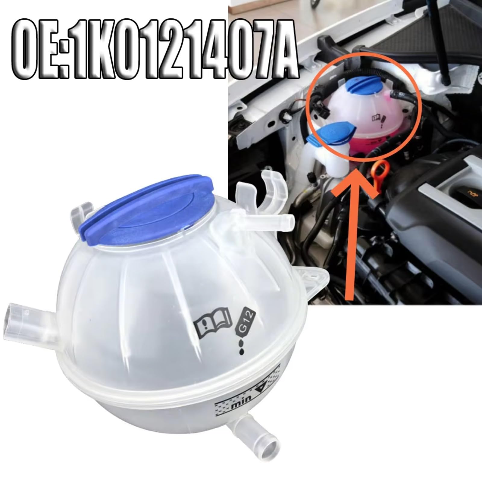 Vaschetta di espansione Compatibile Con A3 2003-2012 Per Sportback 2004-2013 Serbatoio Espansione Auto Con Tappo Serbatoio Liquido Raffreddamento Motore