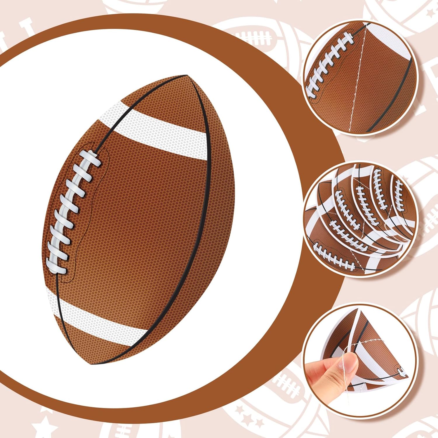 VitalCozy 24 Packs Football Party Decorations Football Banner Paper Garlands Rugby Ball Hanging Garland Banners Fall Paper Cutouts for Sport Backdrop Birthday Home Classroom Party Favor Supplies