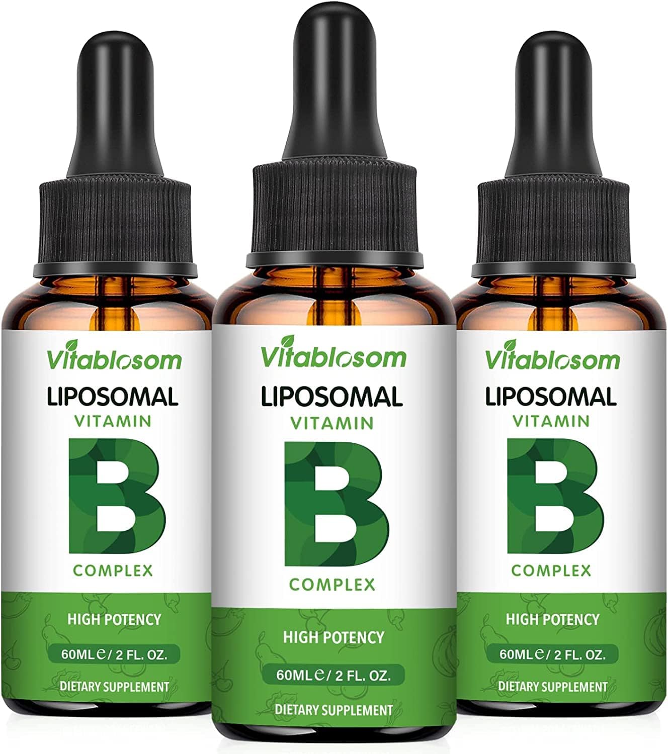 Liposomal Vitamin B Complex,Sublingual B Complex Vitamin Supplement, Vegan All B Vitamins Including B12, B1, B2, B3, B5, B6, Folic Acid and Biotin, Support Healthy Production & Immune System- 6.0 oz