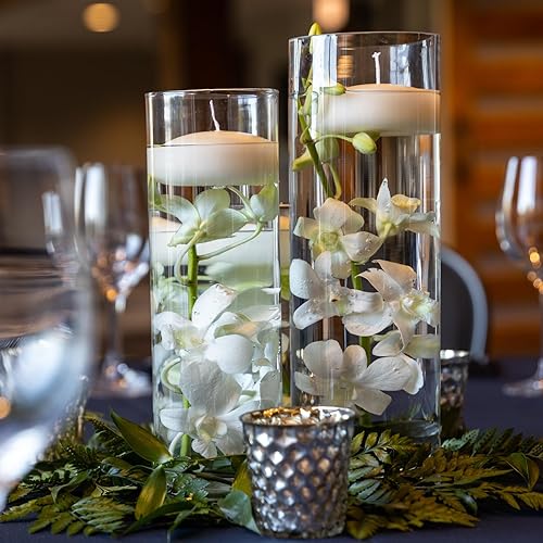 Miniatura 6 de PATIKIL Jarrón cilíndrico de vidrio transparente de 4.7 x 2.6 pulgadas, florero de flores de mesa, jarrón flotante para decoración del hogar,