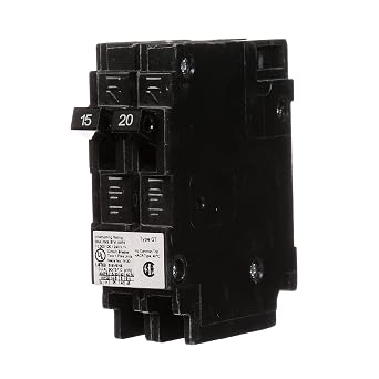 Siemens Q1520NC One 15-Amp and One 20-Amp Single Pole 120V Non-Current Limiting Circuit Breaker
