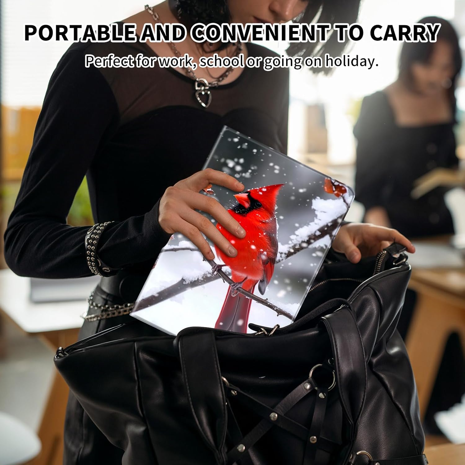 for iPad mini 7 Case,iPad mini 7th/6th Generation Case (2024/2021),Leather Slim Folio Adjustable Stand Smart with Auto Wake/Sleep Cover for iPad mini 7 (A17 Pro)/Mini 6,Main Cardinals Snow