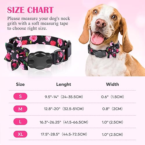 Miniatura 8 de Airtag - Collar de perro original AirTag con soporte para collar de perro, lindo collar de perro rosa con funda 100% impermeable para Airtag,
