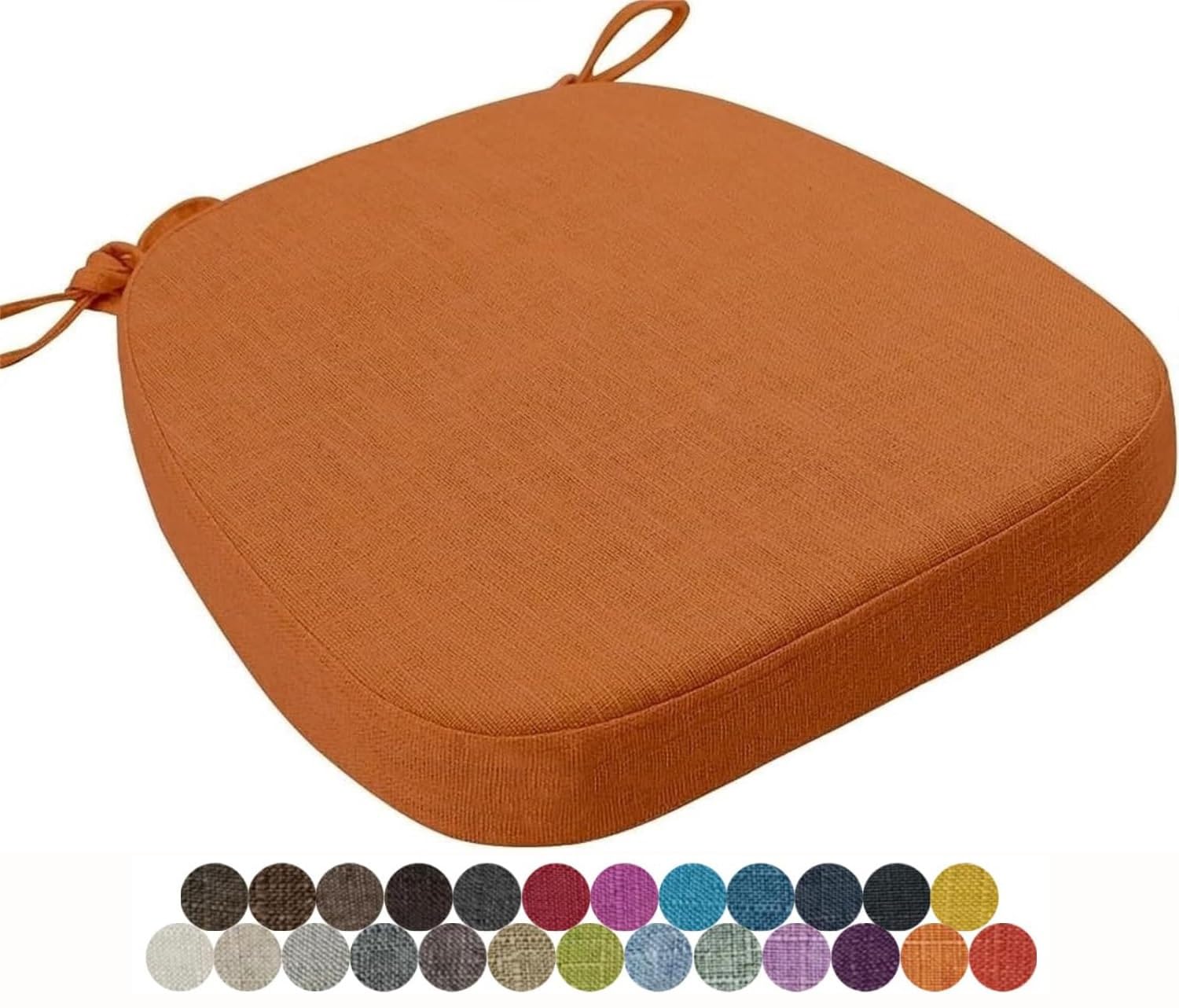 seokor Chair Cushion Kitchen, Memory Foam Chair Pads, 40x38/43x40/43x42cm with Ties Non-Slip Chair Pads，Outdoor Indoor Seat Cushion for Dining Office Garden Chair(Color14,43x42x8cm)