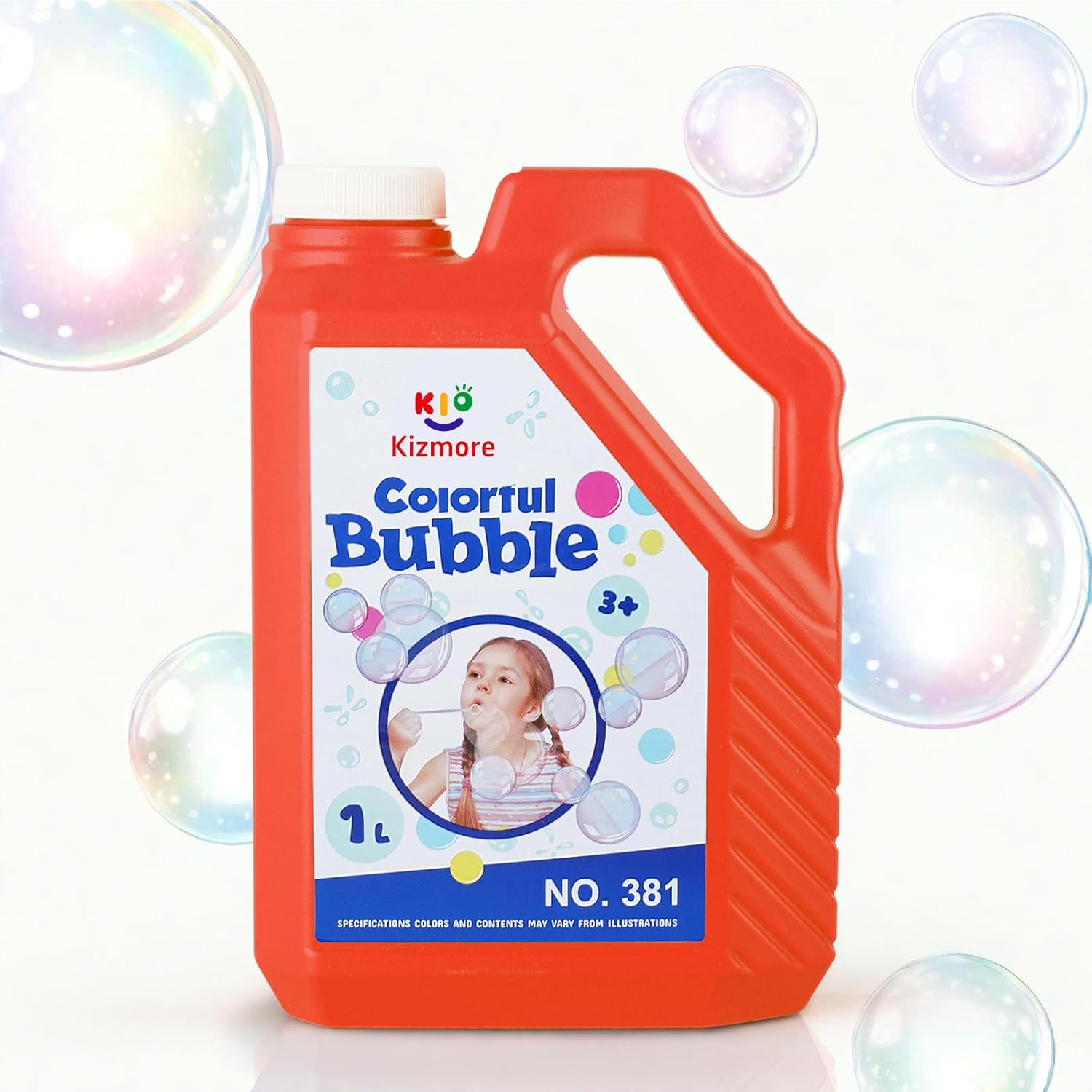 Kizmore Colorful Bubble Solution Refill - 33.8 OZ| No-Toxic Pre-Mix Bubble Refill Solution| No Mixing or Measuring Required| Bubbles for Kids| Bubbles Bulk| Bubbles for Bubble Machine, Red