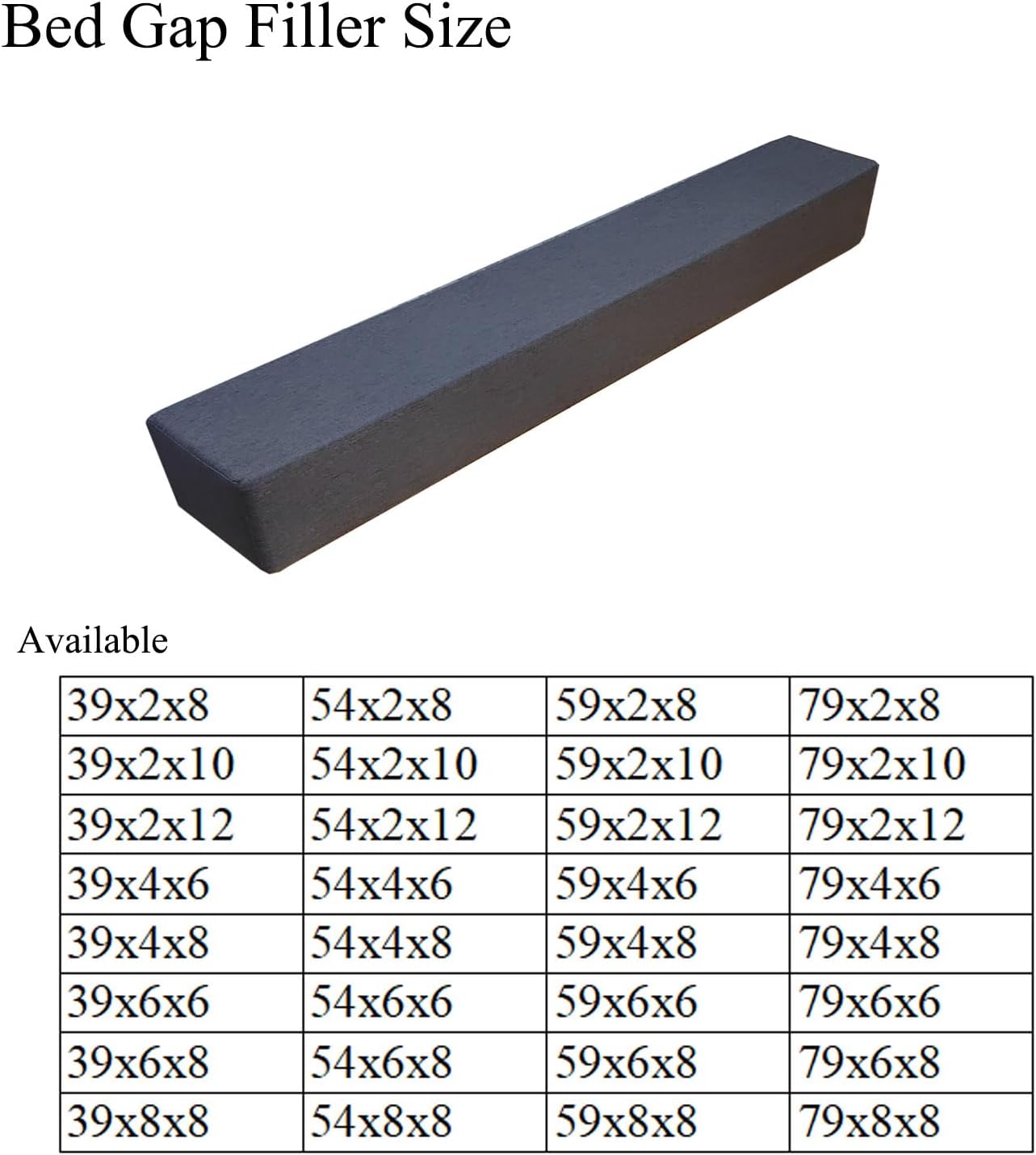 samty bed gap filler for headboard space gap filler bolster pillow stopper for sofa crack filler between headboard and mattressextender california king size 71x8x6 inch grey 71x8x6