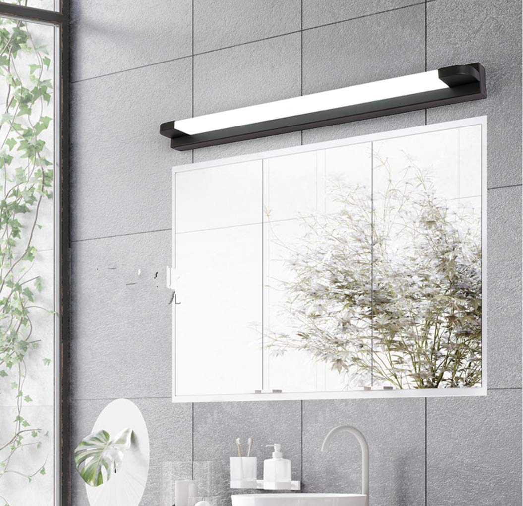 Luce Notturna a LED per mobiletto a Specchio Nero, 56 cm, Moderna e Facile da Usare, Stile Nordico, Bagno, Senza sfarfallio, Trucco, Lampada da Parete, Bianco 6000 K