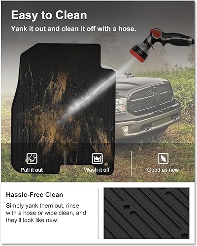 Miniatura 7 de KIWI MASTER Alfombrillas para Dodge Ram 150025003500 Crew Cab 2009-2018, Ram 1500 Classic Crew Cab 2019-2024, alfombrillas para todo tipo de clima,