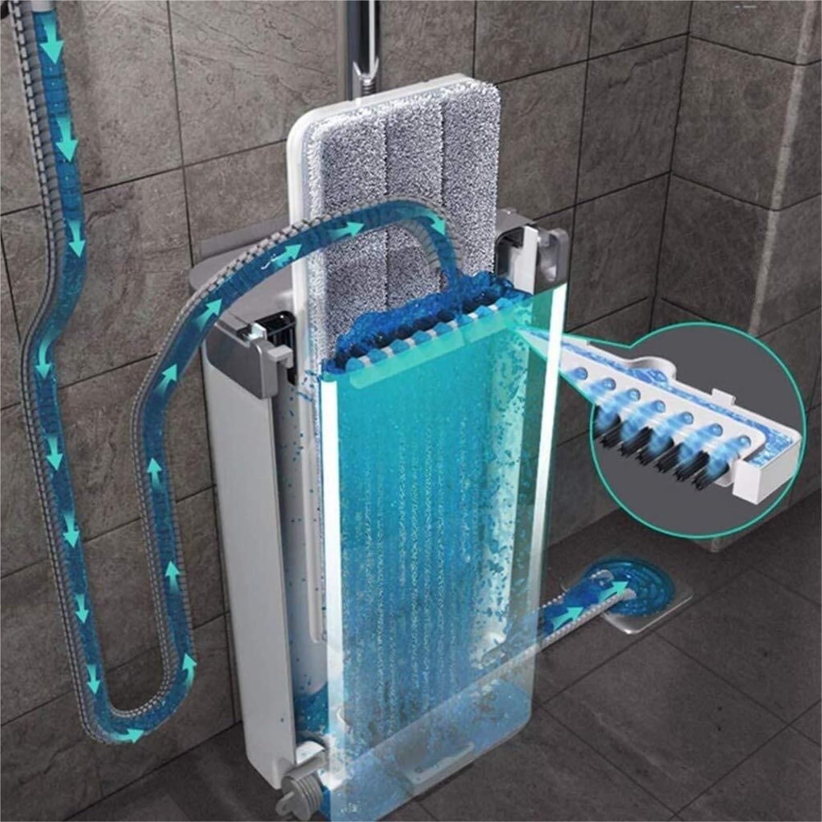 Fregona Mopa Trapeador De Piso Plano Trapeador De Piso De Limpieza En Seco Y Reutilizable con 3 Almohadillas Piso Muy Limpio Mopas De Limpieza Suelos