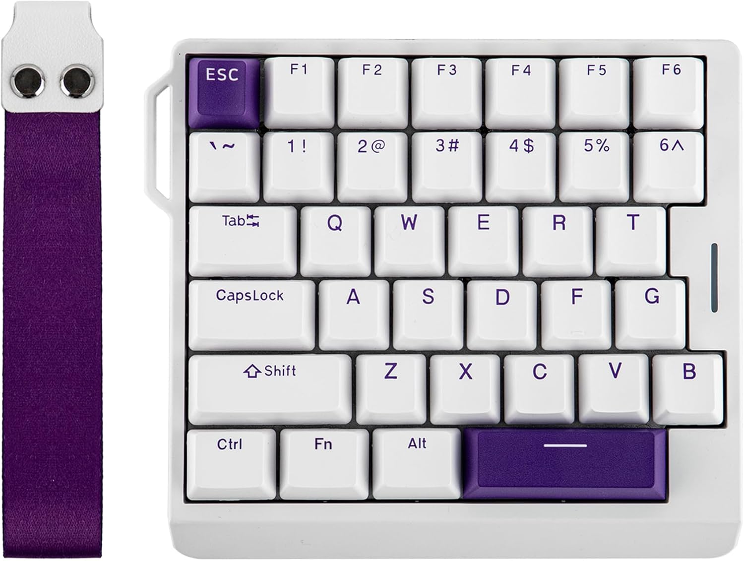 EPOMAKER HE30 One-Handed Hall Effect Keyboard, 8K Polling & 0.125ms, SOCD & Snap Key, Adjustable Trigger, PBT Keycap, RGB, Custom Software, Wired Gaming Keyboard for PC/Gamer (White Purple)