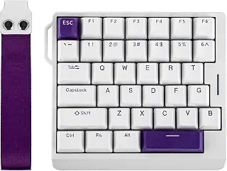 EPOMAKER HE30 左手デバイス 片手キーボード ラピトリ ホール効果 8Kポーリングレート 0.125ms SOCD＆スナップキー | アクチュエーションポイント 調整可能 磁気スイッチ PBTキーキャップ RGBバックライト カスタムソフトウェア Windows ゲーマー用 有線ゲーミングキーボード (White Purple)