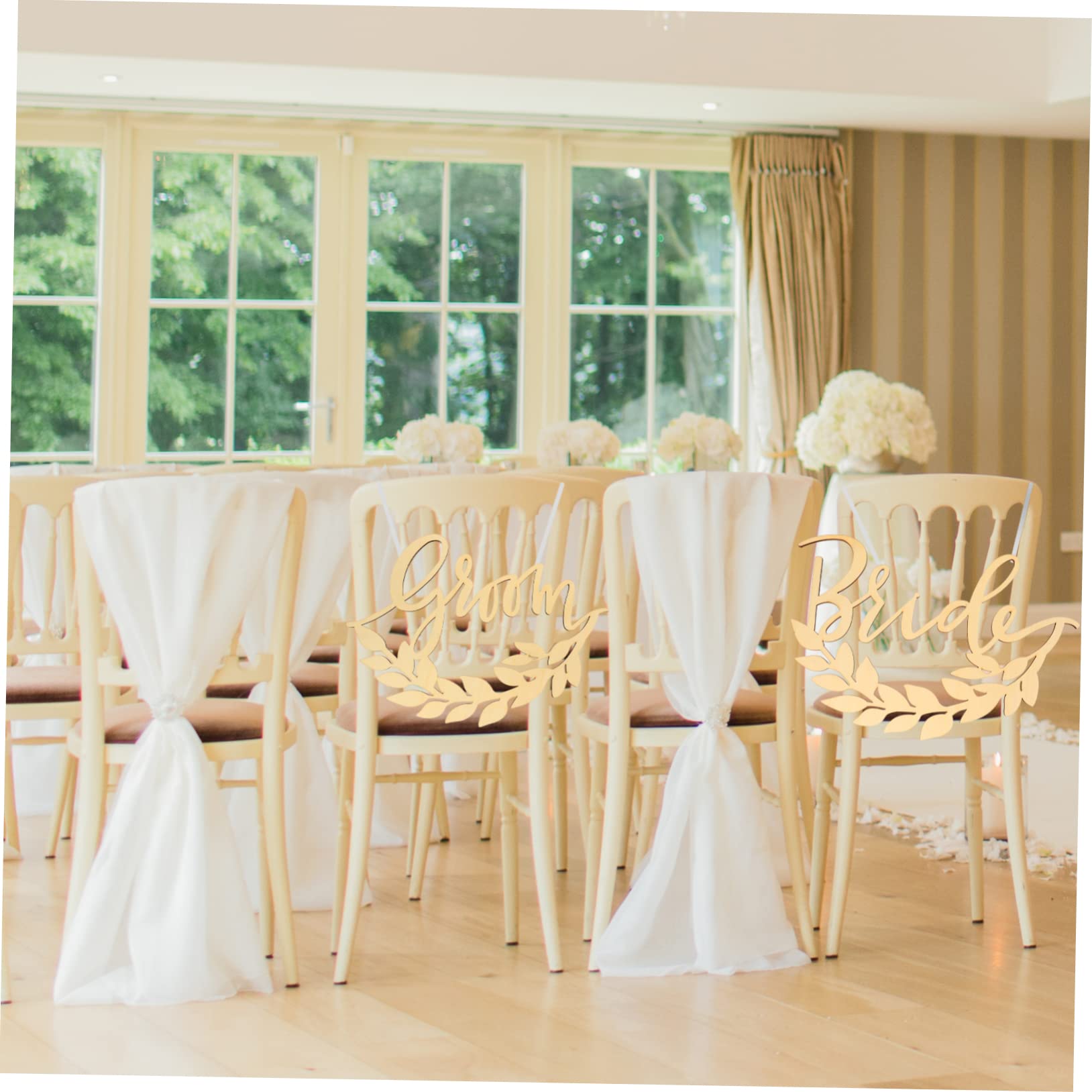 NUOBESTY Braut Bräutigam Stuhlschild Stuhllehnenanhänger für Hochzeiten Glatt und Wiederverwendbar für Hochzeitstisch und Fenster
