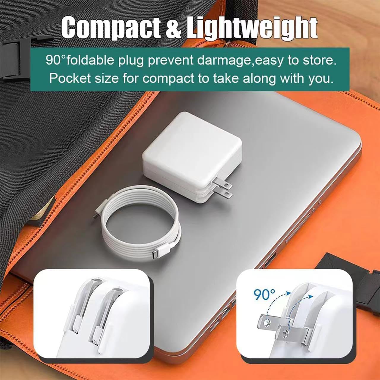 Ładowarka 100 W do MacBooka Pro i MacBooka Air, dobre rozpraszanie ciepła, ze światłem sterowanym temperaturą, do MacBooka Pro i MacBooka Air 16, 15, 14, 13 cali, M1, M2, M3, M4 i innych urządzeń z