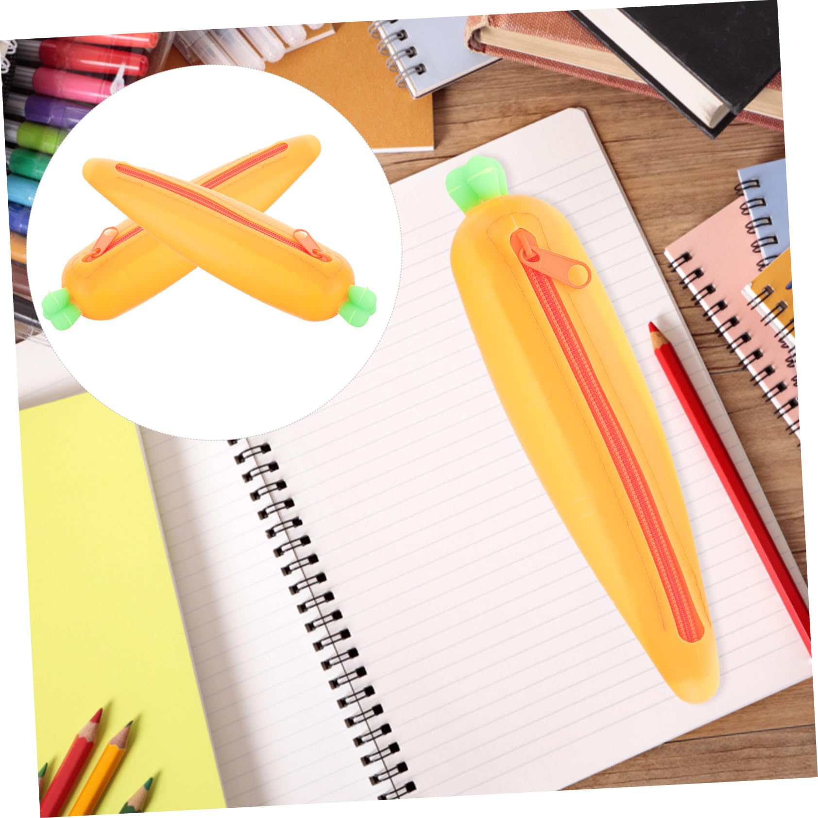 LALAFINA 6pezzi Astuccio Silicone Portapenne Per Organizer Per Cancelleria Scuola e