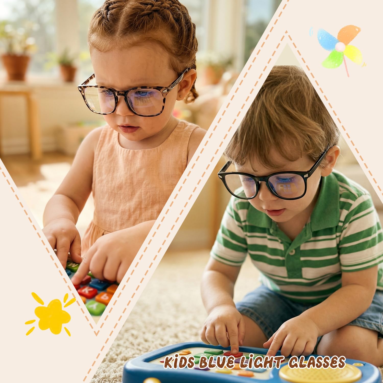 Anti-Blaulicht-Brille für Kinder, Mädchen und Jungen, blendfrei, schützt die Augen am Computer