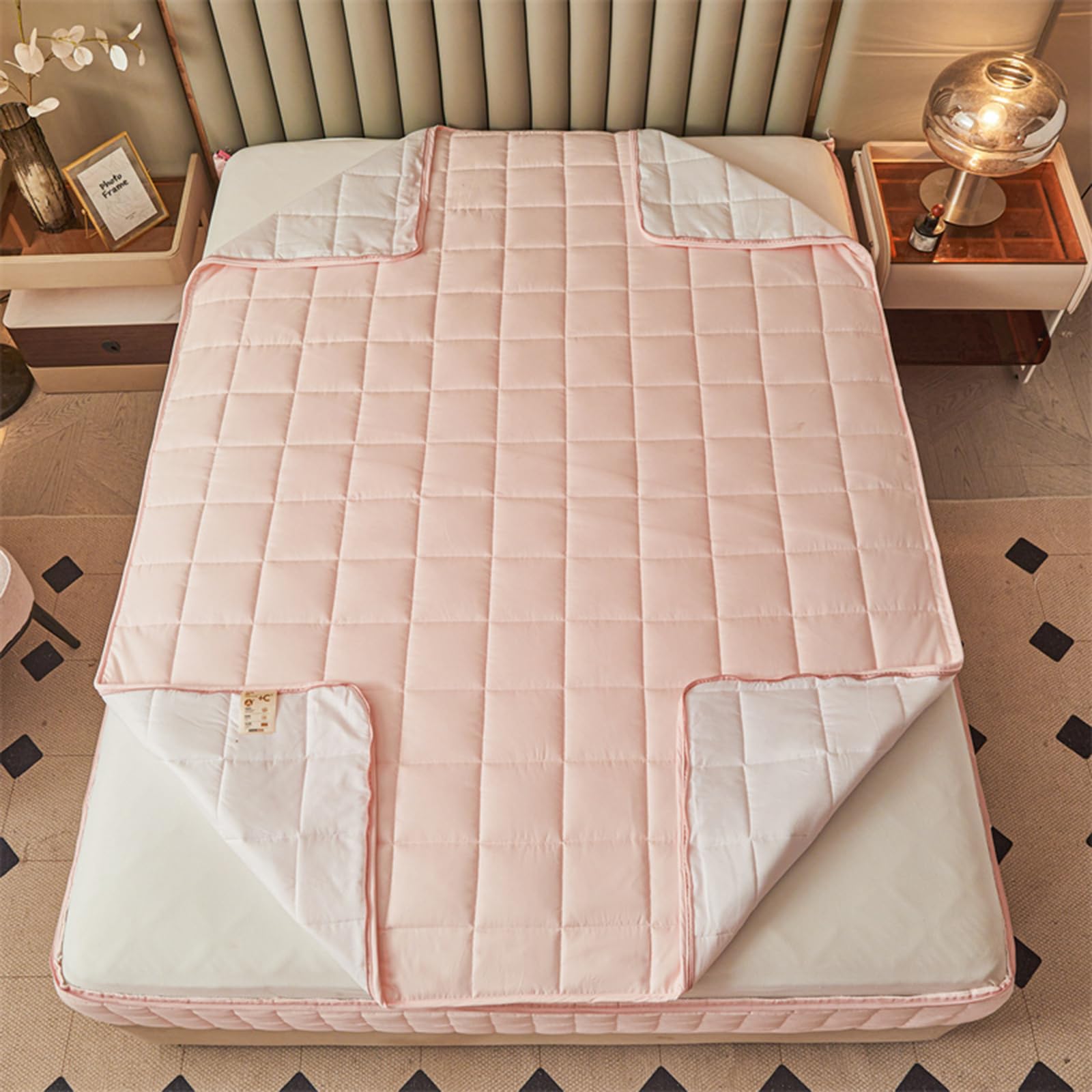 Coprimaterasso trapuntato impermeabile – Dimensioni standard con cerniera 140 x 190 cm antipolvere e rimovibile, massimo comfort e protezione per lo spostamento, adatto per materassi da 150 x 200 + 16