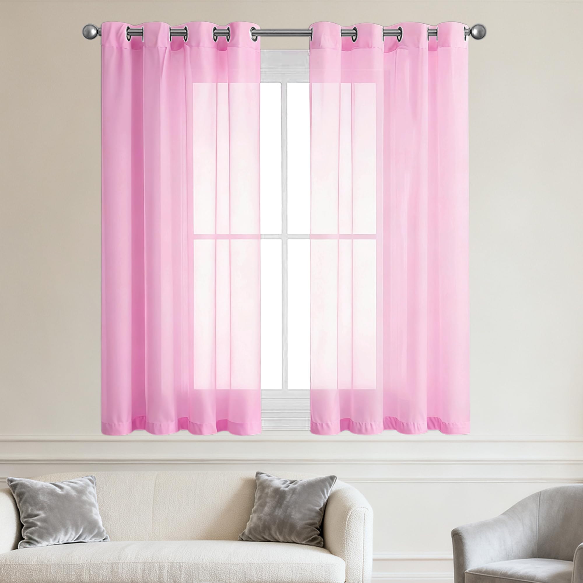 Rideau transparent rose 120 x 235 cm pour sublimer votre intérieur