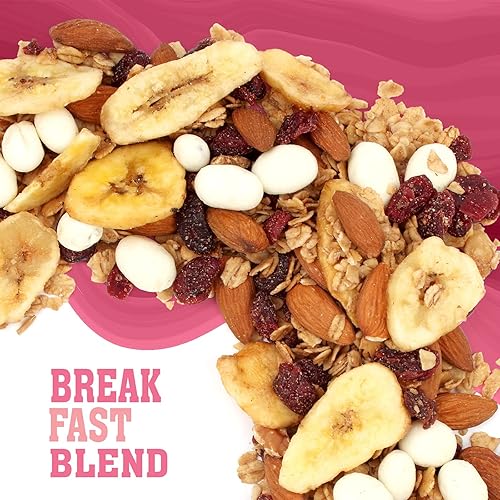 Miniatura 5 de Sunkist Breakfast Blend Trail Mix - Combinación de frutas y nueces, bajo en sodio, aperitivo sin gluten con granola, almendras, arándanos, pasas de