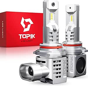 TOPIK 9005 HB3 LED Bulbs - 20000LM 600% Brighter 9005 Bulb, 1:1 Size 6000K White Halogen Replacement Plug and Play, Pack of 2