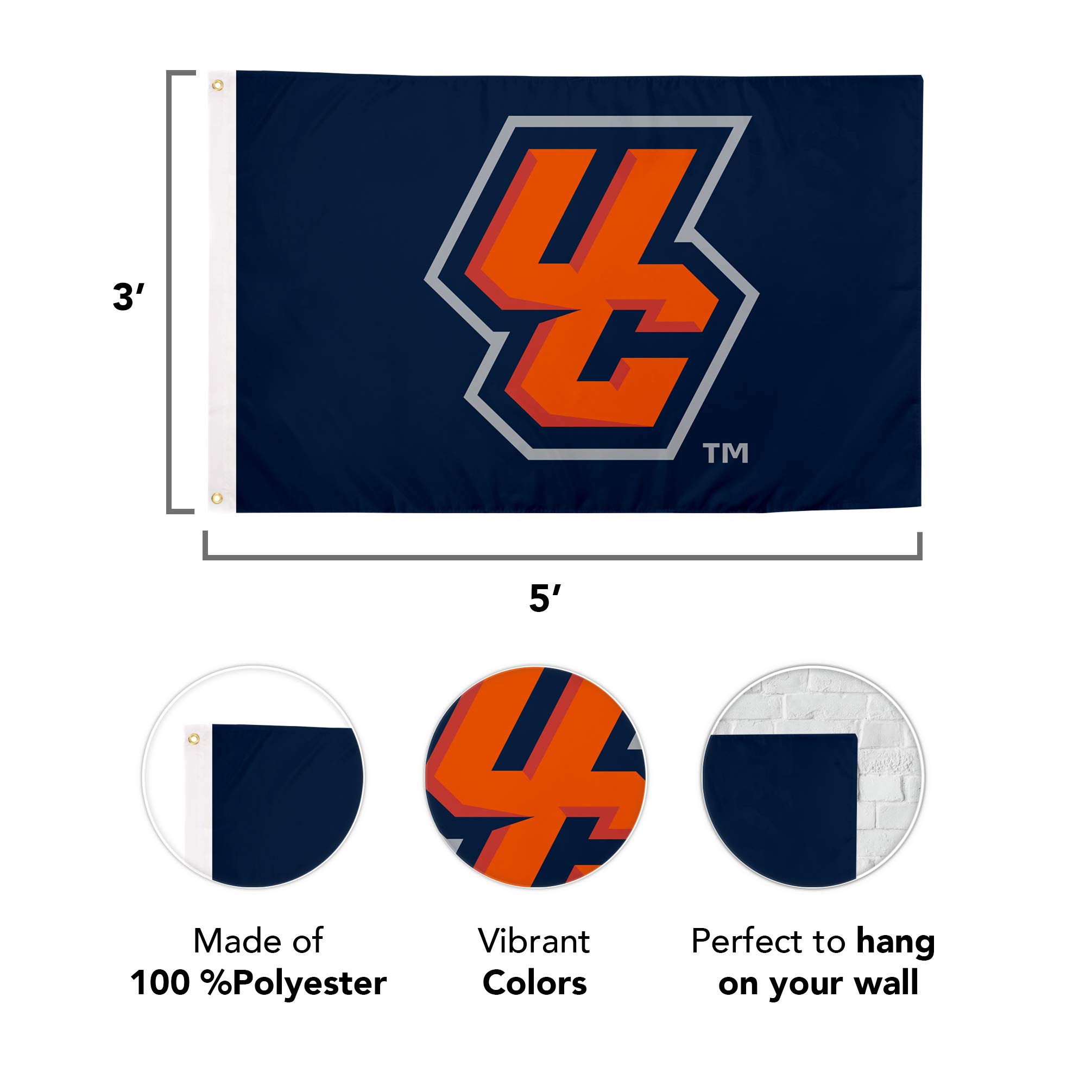 Utica College NCAA Flag - 3x5 Feet, 100D Polyester, Single-Sided With Grommets, Officially Licensed - View #9
