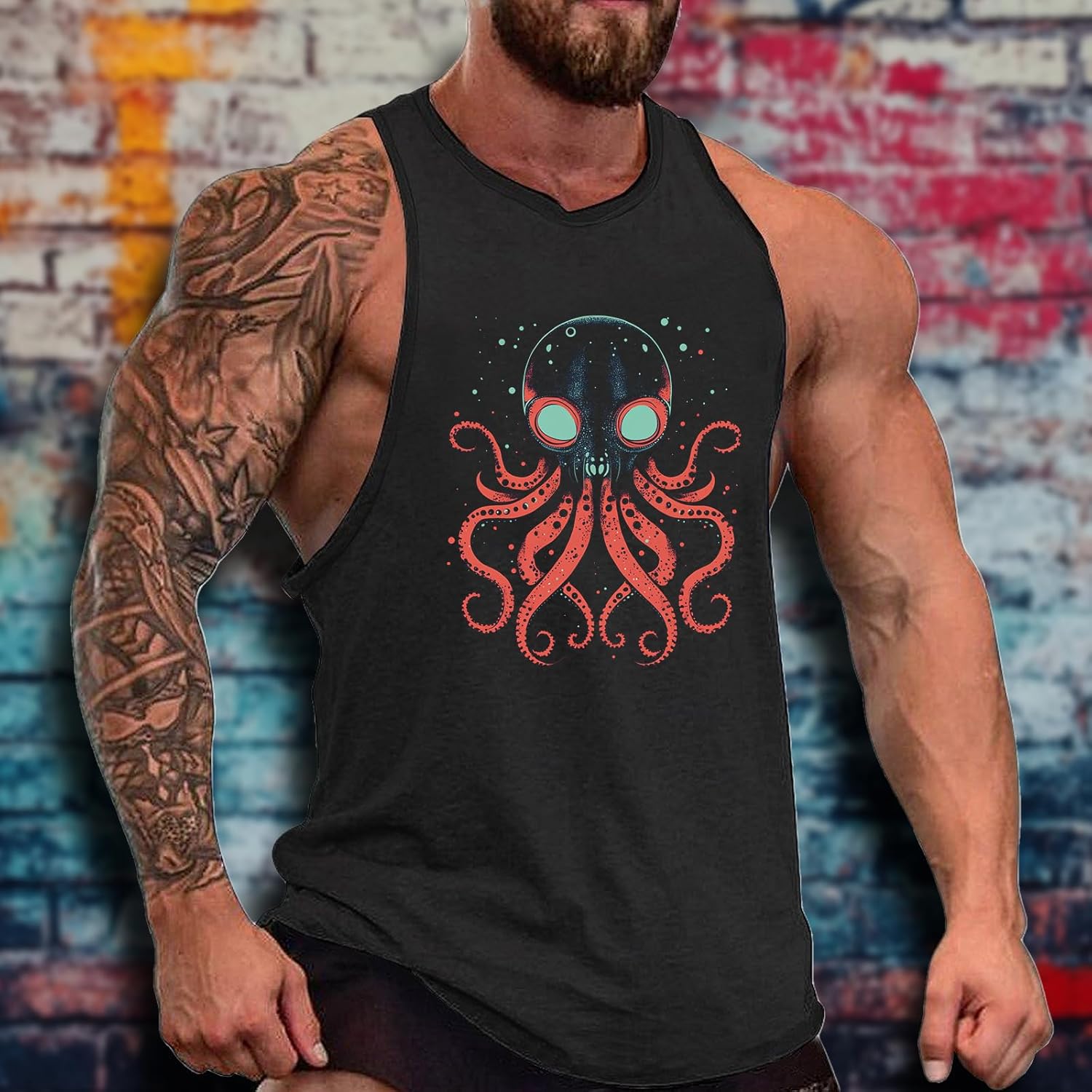 Mens Tank Top Summer Print Sleeveless Shirt Gym Quick Dry Muscle Casual Comfy Undershirt - Image 2