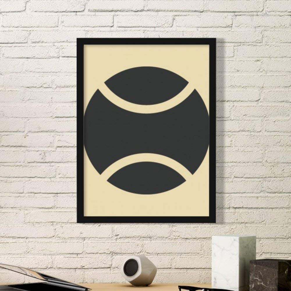Cadre photo rectangle en bois noir avec motif base-ball géométrique simple de taille small
