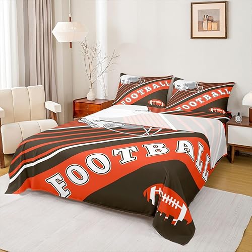 Erosebridal 3D Football Sheets Gridiron Fans Bed Sheets Set Easter Gifts for Tee