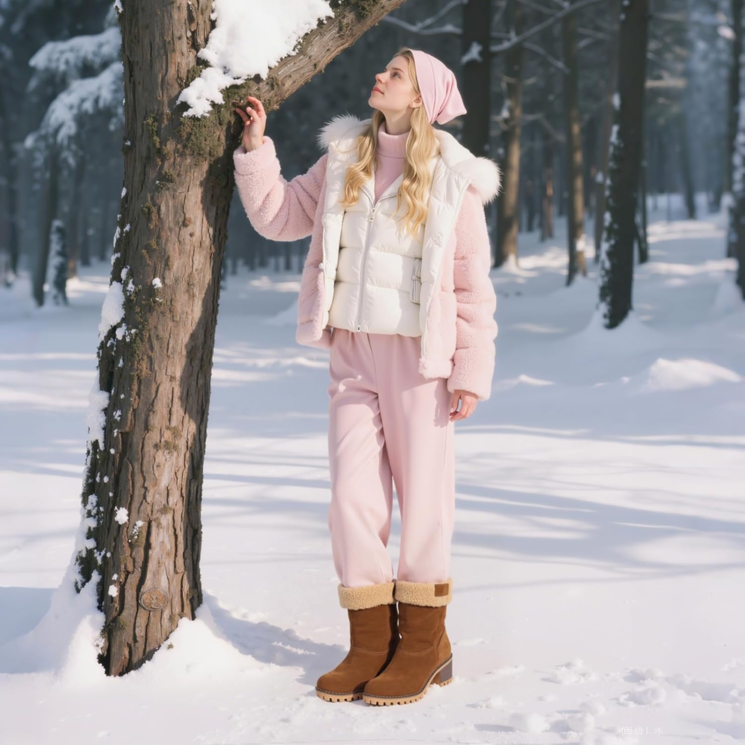 AOSPHIRAYLIAN Snow Boots for Women Winter Boots Fur Lined Chunky Heel Slip on Warm Shoes for Women - Image 6