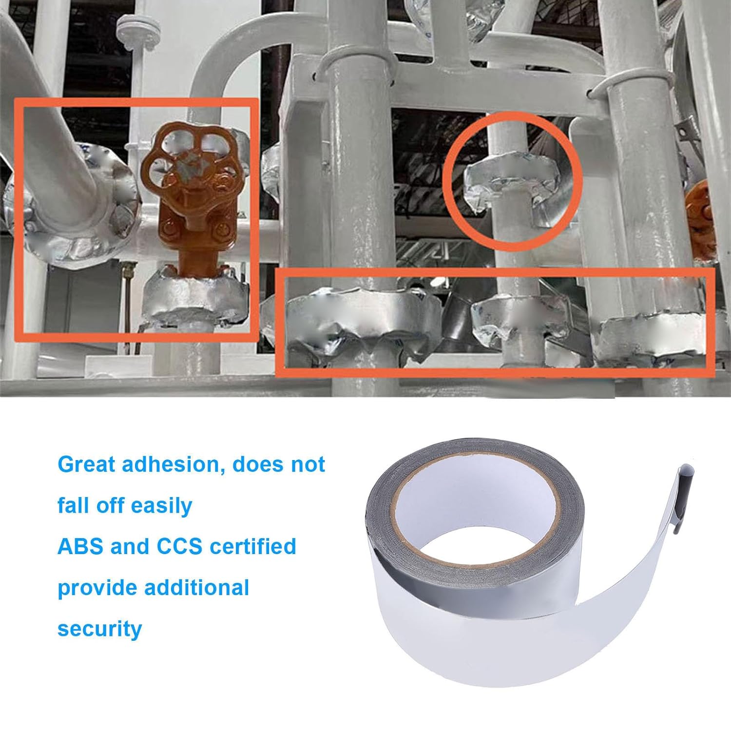 Generic 船舶用耐火アルミホイルシールテープ 耐久性のあるテープ ボート ヨット 貨物船用 - 2.95インチ X 32.8フ