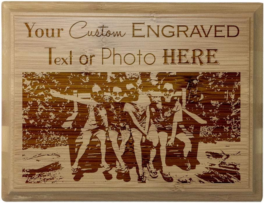 Custom Personalized 3D Laser Engraved Red Alder Finish Plaque with Your Personal Message, Text, Logo, or Photo - Wedding, Housewarming, Anniversary, Birthday, Father's Day, Christmas, Gift (6X8)