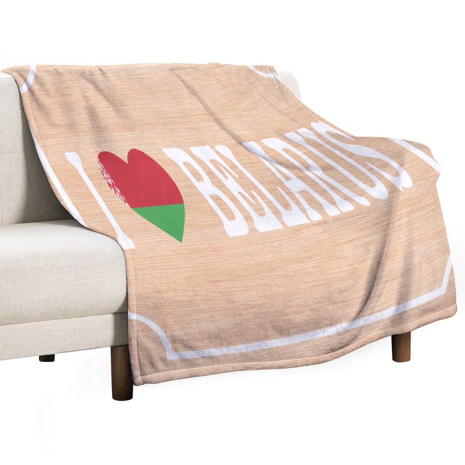 Plaid en polaire drapeau Belarus, literie de lit confortable 127x152