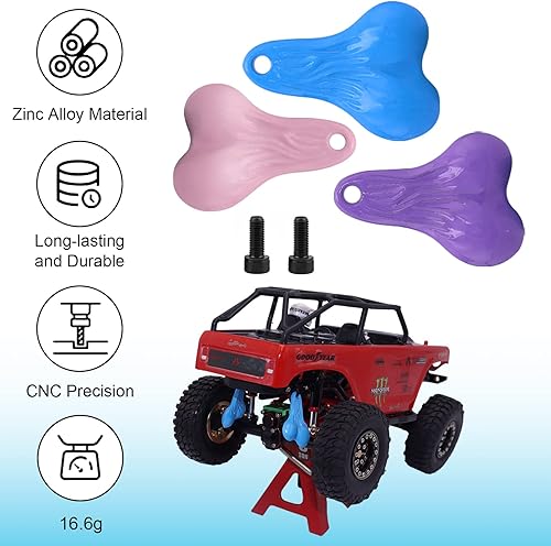 Miniatura 7 de WOAEIUOS Bolas colgantes para camión, tuercas, bolas de parachoques, tuercas de toro, contrapeso de bola de cola para TRX4M SCX24 FX24 coches RC 118