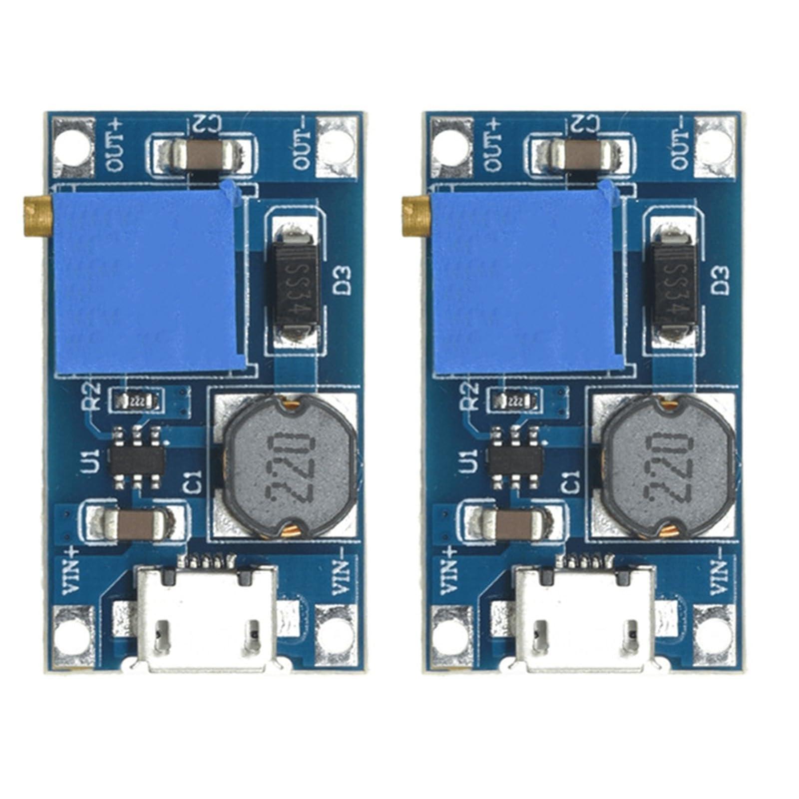 Zwwaazhf B 2Pcs Small Adjustable Usb/Type C Oosters Module For Various Electronic Devices And Power Need 2A Most Output Current Steps Up Module