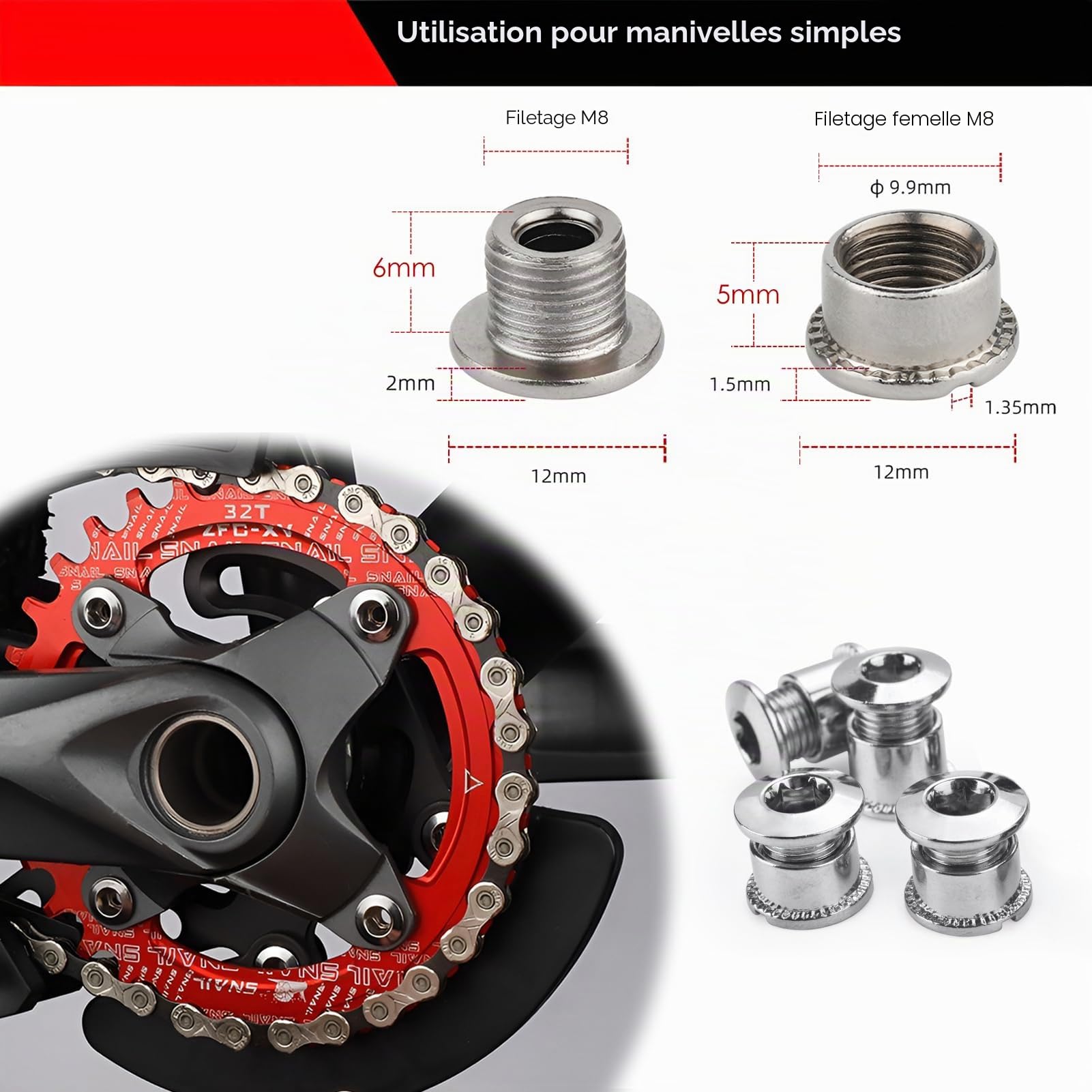 BESNIN 104 BCD Plateau Rond 30T 32T 34T 36T 38T 40T 42T 44T 46T 48T 50T 52T Plateau Simple Large Étroit pour 7 8 9 10 11 12 Vitesses VTT, BMX, Vélo de Route
