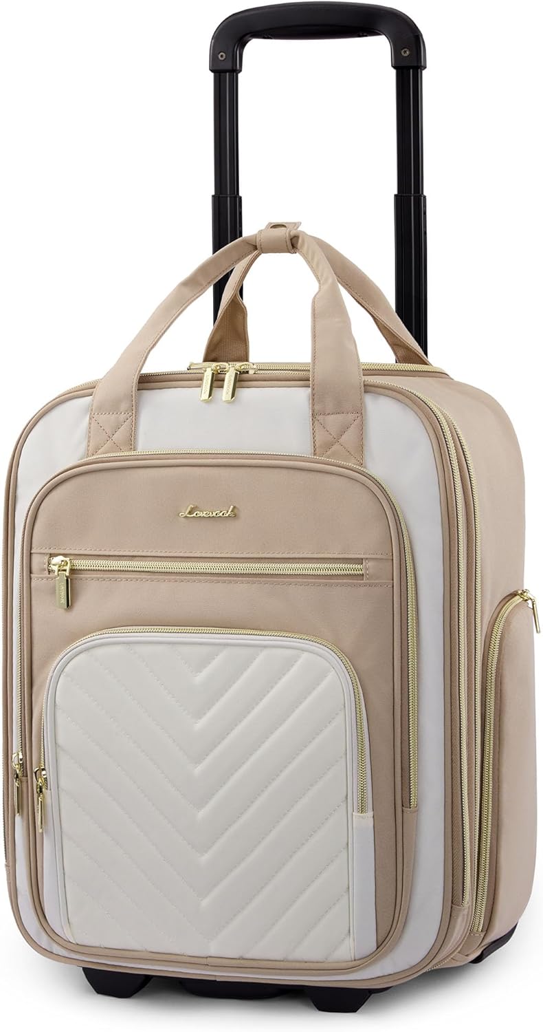 LOVEVOOK Underseat Carry On Luggage with Wheels, Lightweight Stylish Under Seat Luggage, Soft Sided Small Personal Item Suitcase for Travel